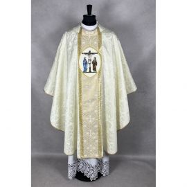 Ornat gotycki ecru, haftowany, Ukrzyżowanie Pana Jezusa (179K) - Ornaty złote/srebrne - zdjęcie 2 - Ornat gotycki ecru, haftowany, Ukrzyżowanie Pana Jezusa (179K)