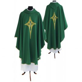 Ornat gotycki zielony, motyw krzyża (183K) - Ornaty zielone - zdjęcie 2 - Ornat gotycki zielony, motyw krzyża (183K)