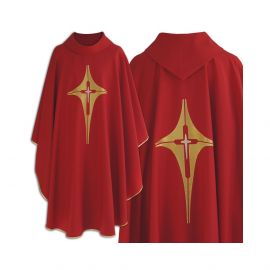 Ornat gotycki czerwony, motyw krzyża (186K) - ORNATY NA WIELKI POST