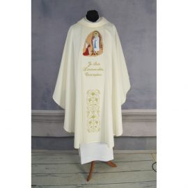 Ornat haftowany Matka Boska z Lourdes (02) - SZATY LITURGICZNE - zdjęcie 2 - Ornat haftowany Matka Boska z Lourdes (02)