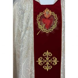 Ornat gotycki brokatowa rozeta, haftowany, pas aksamit (187K) - Ornaty złote/srebrne - zdjęcie 3 - Ornat gotycki brokatowa rozeta, haftowany, pas aksamit (187K)