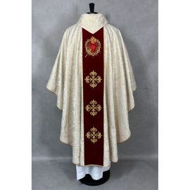 Ornat gotycki brokatowa rozeta, haftowany, pas aksamit (187K) - Ornaty złote/srebrne - zdjęcie 5 - Ornat gotycki brokatowa rozeta, haftowany, pas aksamit (187K)