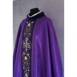 Ornat gotycki fioletowy, haftowany pas aksamit (210K) - ORNATY NA WIELKI POST - zdjęcie 2 - Ornat gotycki fioletowy, haftowany pas aksamit (210K)
