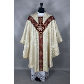 Ornat semi gotycki brokatowa tkanina, tkane pas (49K) - Ornaty Semi Gotyckie - zdjęcie 3 - Ornat semi gotycki brokatowa tkanina, tkane pas (49K)