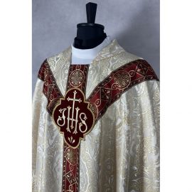 Ornat semi gotycki brokatowa tkanina, tkane pas (49K) - Ornaty Semi Gotyckie - zdjęcie 2 - Ornat semi gotycki brokatowa tkanina, tkane pas (49K)