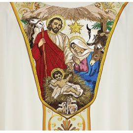 Ornat haftowany Boże Narodzenie (12U) - Ornaty z wizerunkiem świętych - zdjęcie 3 - Ornat haftowany Boże Narodzenie (12U)