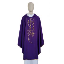 Ornat haftowany P + winogrona - kolory liturgiczne (1T) - Ornaty fioletowe