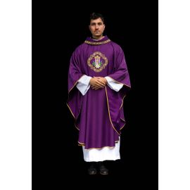Ornat Adwentowy haftowany- błyszcząca tkanina (3) - Szaty liturgiczne - zdjęcie 3 - Ornat Adwentowy haftowany- błyszcząca tkanina (3)