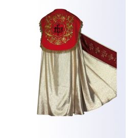 Kapa złota z czerwonym pasem + stuła - KAPY LITURGICZNE
