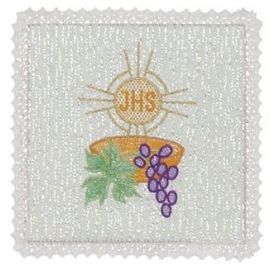 Palka IHS + winogrona - kolor biały, srebrny
