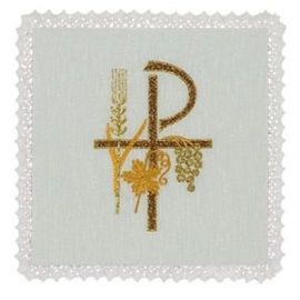 Palka P + kłosy - kolor biały, srebrny