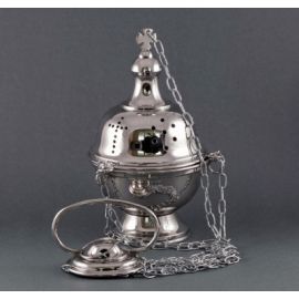 Trybularz mosiężny niklowany wys. 22 cm - TRYBULARZE, ŁÓDKI