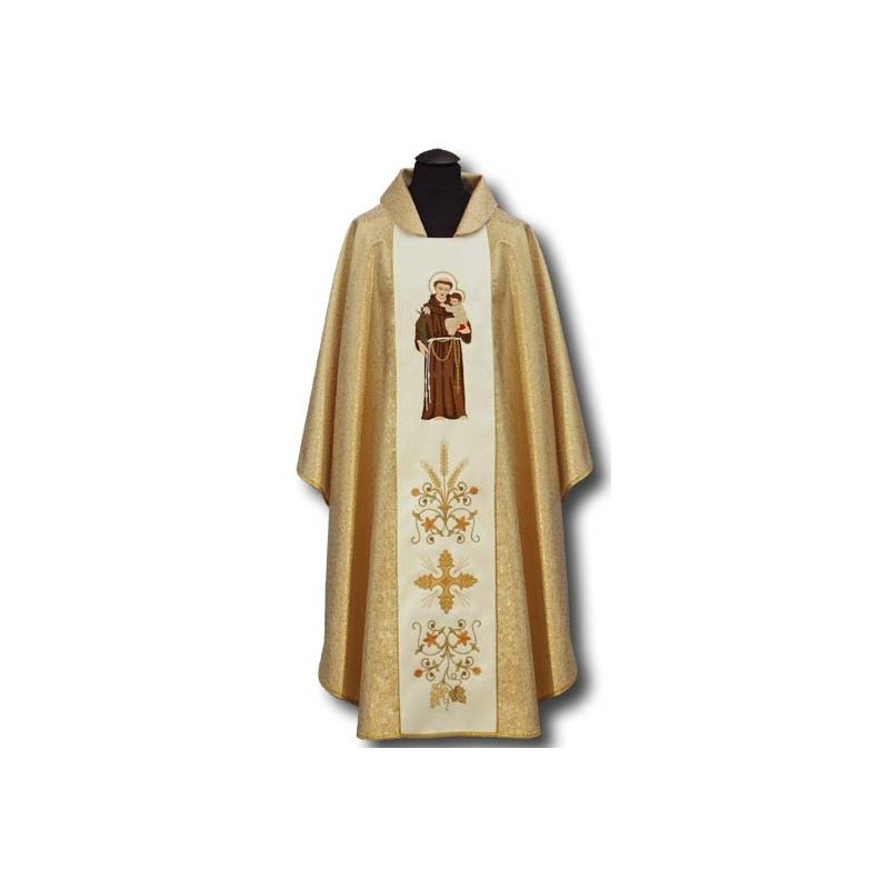 Ornat  haftowany św. Antonii z lilijką - Ornaty z wizerunkiem świętych - Ornat  św. Franciszek