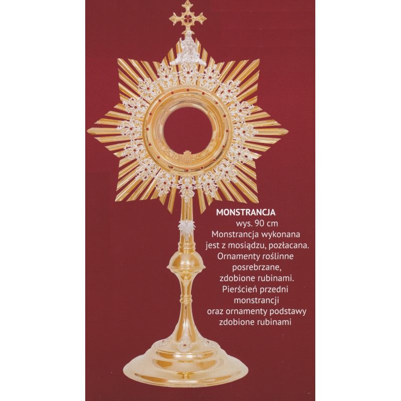 Monstrancja pozłacana wys. 90 cm (4) - MONSTRANCJE - Monstrancja pozłacana wys. 90 cm (4)