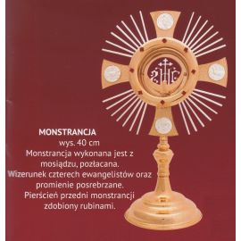 Monstrancja pozłacana wys. 40 cm (5) - MONSTRANCJE - zdjęcie 2 - Monstrancja pozłacana wys. 40 cm (5)