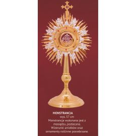 Monstrancja pozłacana wys. 57 cm (7) - MONSTRANCJE - zdjęcie 2 - Monstrancja pozłacana wys. 57 cm (7)