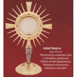 Monstrancja pozłacana wys. 45 cm (17) - MONSTRANCJE - zdjęcie 2 - Monstrancja pozłacana wys. 45 cm (17)