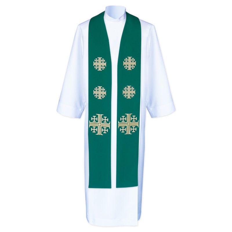 Stuła kapłańska do koncelebry - Krzyże Jerozolimskie (8) - KONCELEBRA - Stuła kapłańska do koncelebry - Krzyże Jerozolimskie (8)