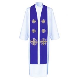 Stuła kapłańska do koncelebry - Krzyże Jerozolimskie (8) - KONCELEBRA - zdjęcie 2 - Stuła kapłańska do koncelebry - Krzyże Jerozolimskie (8)