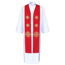 Stuła kapłańska do koncelebry - Krzyże Jerozolimskie (8) - KONCELEBRA - zdjęcie 4 - Stuła kapłańska do koncelebry - Krzyże Jerozolimskie (8)