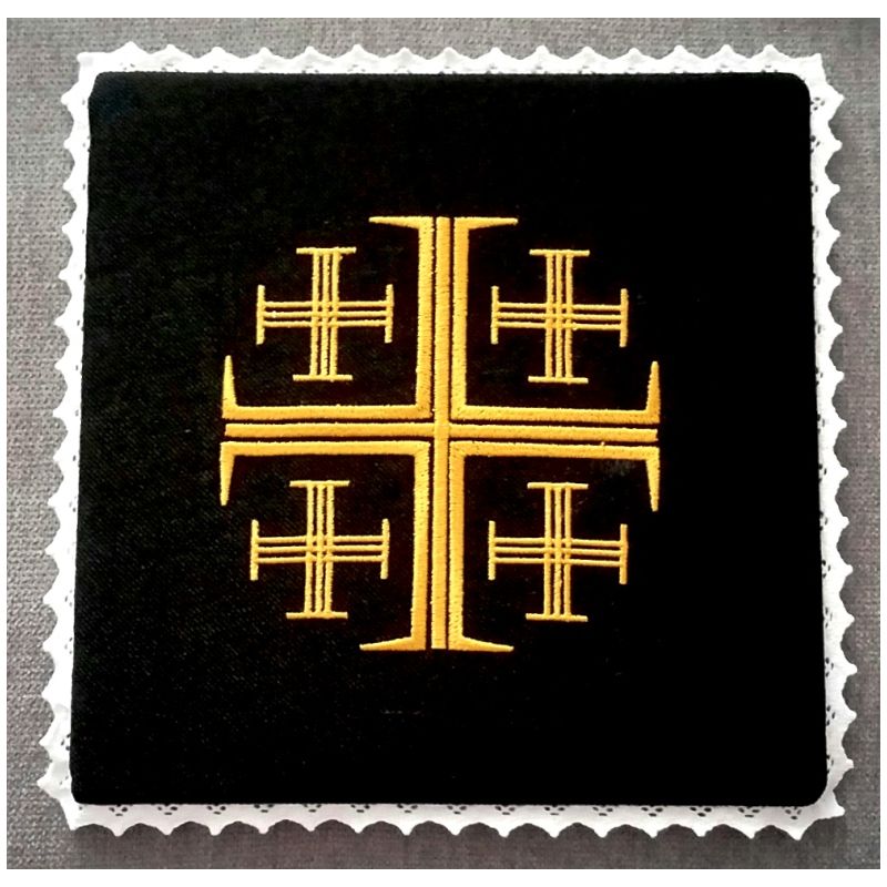 Palka czarna Krzyż Jerozolimski - kolor czarny - Palka czarna Krzyż Jerozolimski
