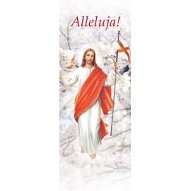 Baner na Wielkanoc "Alleluja!" - biały (8) - WIELKANOC