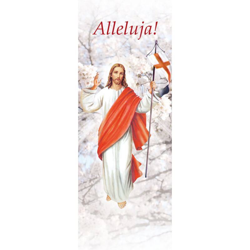 Baner na Wielkanoc "Alleluja!" - biały (8) - WIELKANOC - Baner na Wielkanoc "Alleluja!" - biały (8)