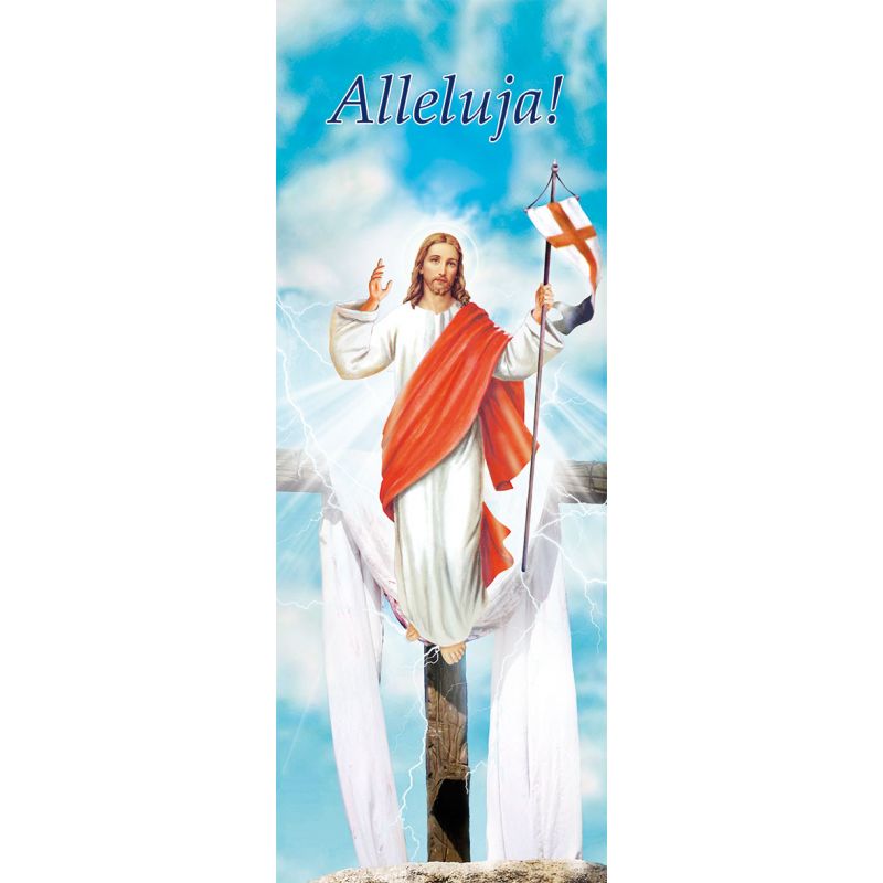 Baner na Wielkanoc "Alleluja!" - błękitny (9) - WIELKANOC - Baner na Wielkanoc "Alleluja!" - błękitny (9)