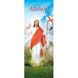 Baner na Wielkanoc "Alleluja!" - błękitny (10) - WIELKANOC