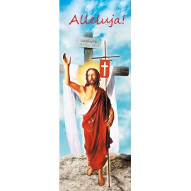 Baner na Wielkanoc "Alleluja!" - błękitny (11) - WIELKANOC