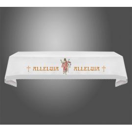 Obrus ołtarzowy wielkanocny  - Alleluja + Chrystus (4) - OBRUSY OŁTARZOWE - zdjęcie 2 - Obrus ołtarzowy wielkanocny  - Alleluja + Chrystus (4)