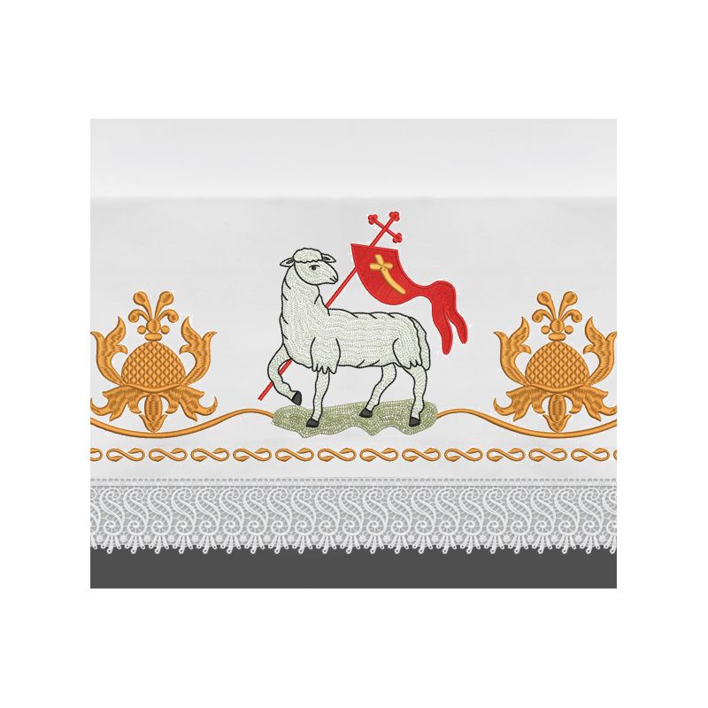 Obrus ołtarzowy wielkanocny  - Baranek (6) - OBRUSY OŁTARZOWE - Obrus ołtarzowy wielkanocny  - Baranek (6)