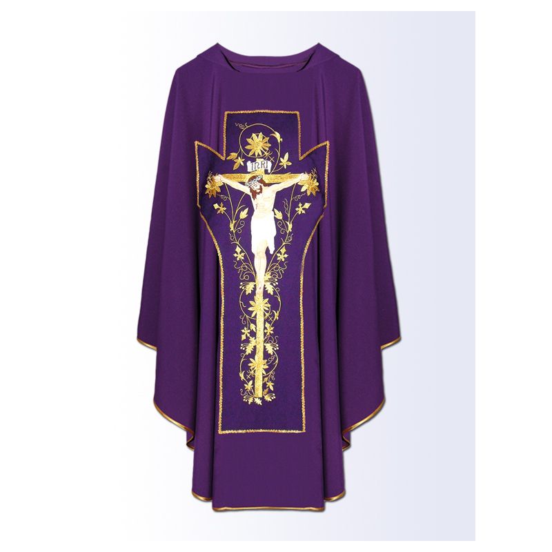 Ornat - Jezus ukrzyżowany - kolory liturgiczne (19) - Ornaty z Jezusem - Ornat fioletowy - Jezus ukrzyżowany (19)