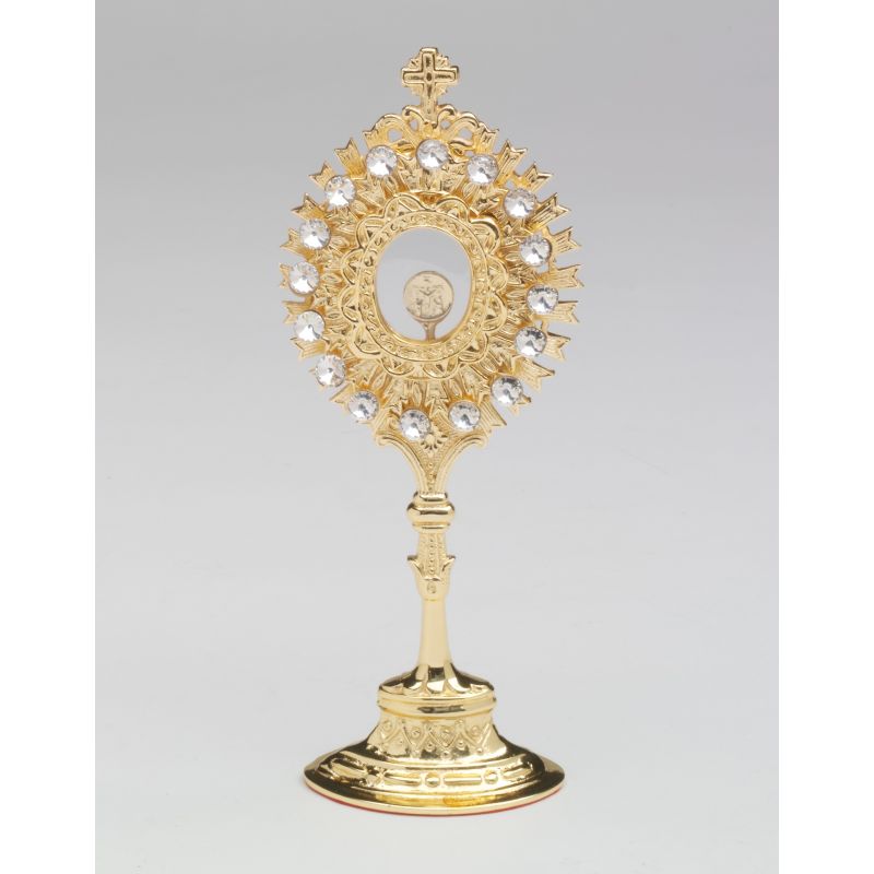 Relikwiarz - 20 cm z kamieniami szlachetnymi, pozłacany - RELIKWIARZE - Relikwiarz - 20 cm z kamieniami szlachetnymi, pozłacany