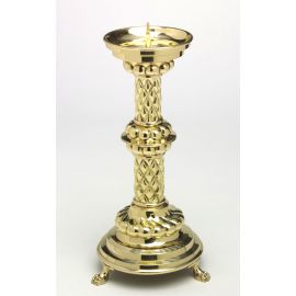 Świecznik ołtarzowy z litego mosiądzu - 36 cm. - ŚWIECZNIKI / LICHTARZE