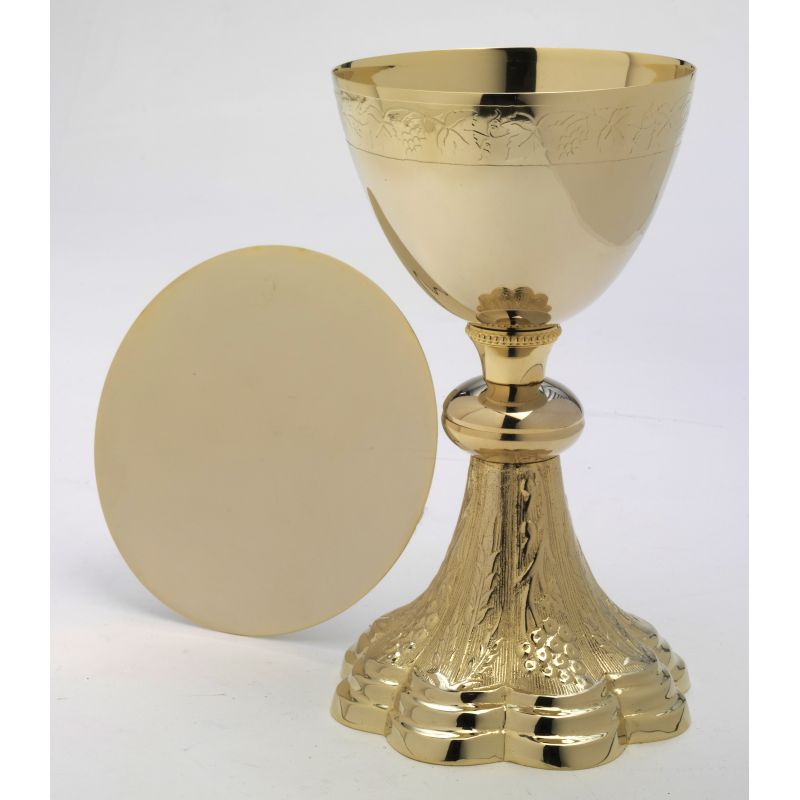 Kielich złocony + patena -21,5 cm. - KIELICHY MSZALNE - Kielich złocony + patena -21,5 cm.