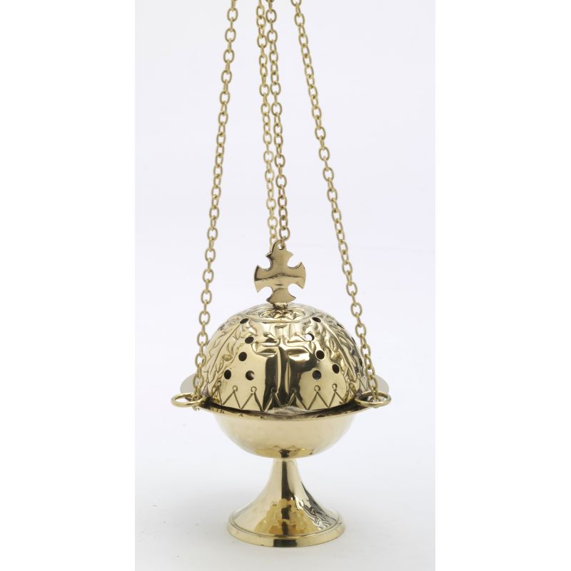 Trybularz mosiężny, kolor złoty - 16 cm. - TRYBULARZE, ŁÓDKI - Trybularz mosiężny, kolor złoty - 16 cm.