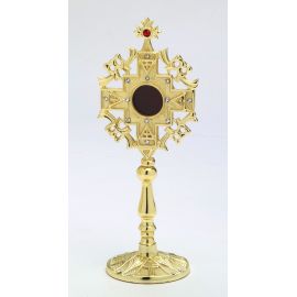 Relikwiarz z kamieniami szlachetnymi, pozłacany - 24 cm - RELIKWIARZE