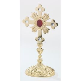 Relikwiarz - 28 cm, z kamieniami szlachetnymi, pozłacany - RELIKWIARZE