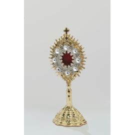 Relikwiarz  - 14,5 cm, z kamieniami szlachetnymi, pozłacany - RELIKWIARZE - zdjęcie 2 - Relikwiarz z kamieniami szlachetnymi, pozłacany - 14,5 cm