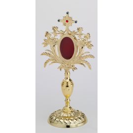 Relikwiarz-  - 33 cm, z kamieniami szlachetnymi, pozłacany - RELIKWIARZE