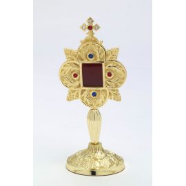 Relikwiarz z kamieniami szlachetnymi, pozłacany - 20 cm - RELIKWIARZE
