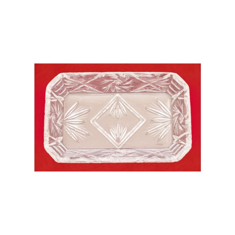Taca szklana/ kryształ  15x9,5 cm. - AMPUŁKI I TACKI MSZALNE - Taca szklana/ kryształ  15x9,5 cm.