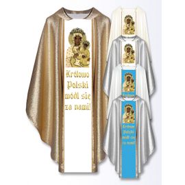 Ornat haftowany - MB Częstochowska z napisem (23) - Ornaty Maryjne