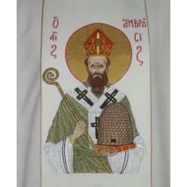 Ornat haftowany - Święty Ambroży - Ornaty z wizerunkiem świętych - zdjęcie 6 - Ornat haftowany - Święty Ambroży