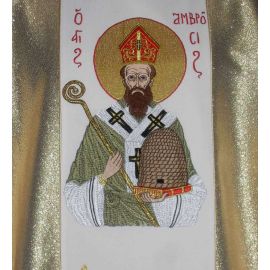 Ornat haftowany - Święty Ambroży - Ornaty z wizerunkiem świętych - zdjęcie 5 - Ornat haftowany - Święty Ambroży