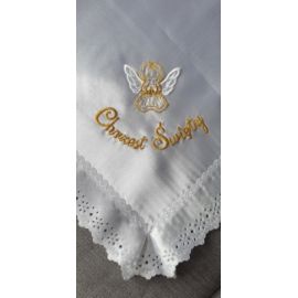 Szatka do Chrztu - kwadrat, złoty haft - Szatki haftowane do chrztu - zdjęcie 2 - Szatka do Chrztu - kwadrat, złoty haft
