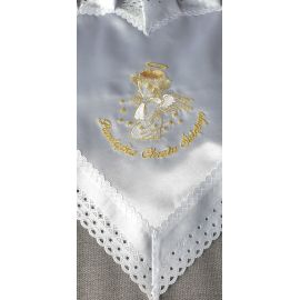 Szatka do chrztu - serce, haft złoty - Szatki haftowane do chrztu - zdjęcie 2 - Szatka do chrztu - serce, haft złoty