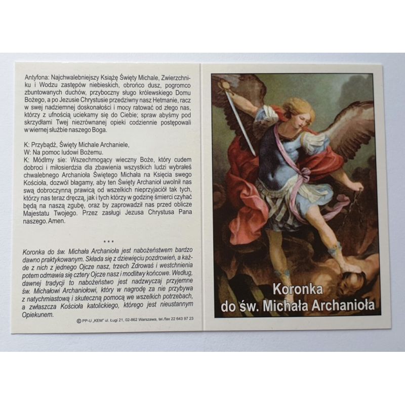 Obrazek - Koronka do św. Michała Archanioła - MODLITEWNIKI - Obrazek - Koronka do św. Michała Archanioła