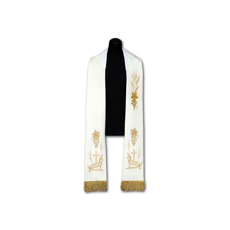 Stuła kapłańska haftowana IHS (95) - EUCHARYSTYCZNE - Stuła kapłańska haftowana IHS (95)